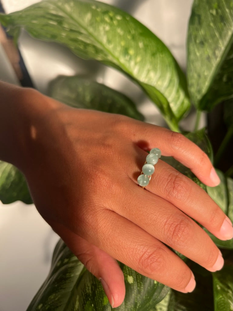 Green Moonstone Ring