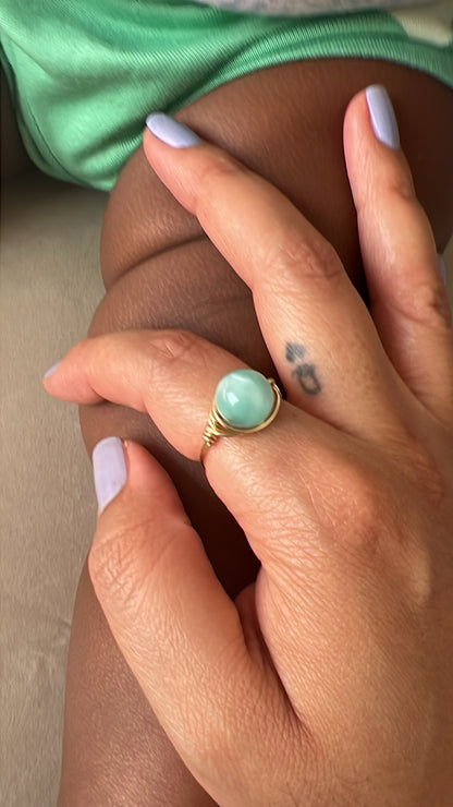 Green Moonstone Ring