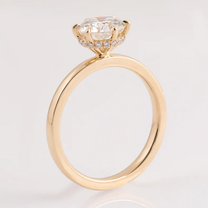 18K Solid Yellow Gold 1.5 Carat Moissanite Engagement Ring