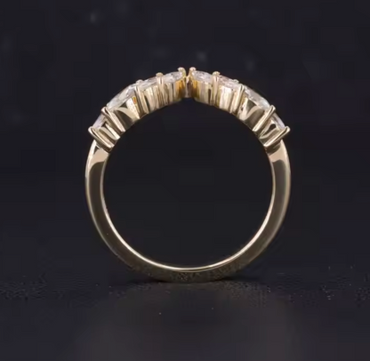 14K Yellow Gold Marquise Lab Grown Diamond Wedding Ring